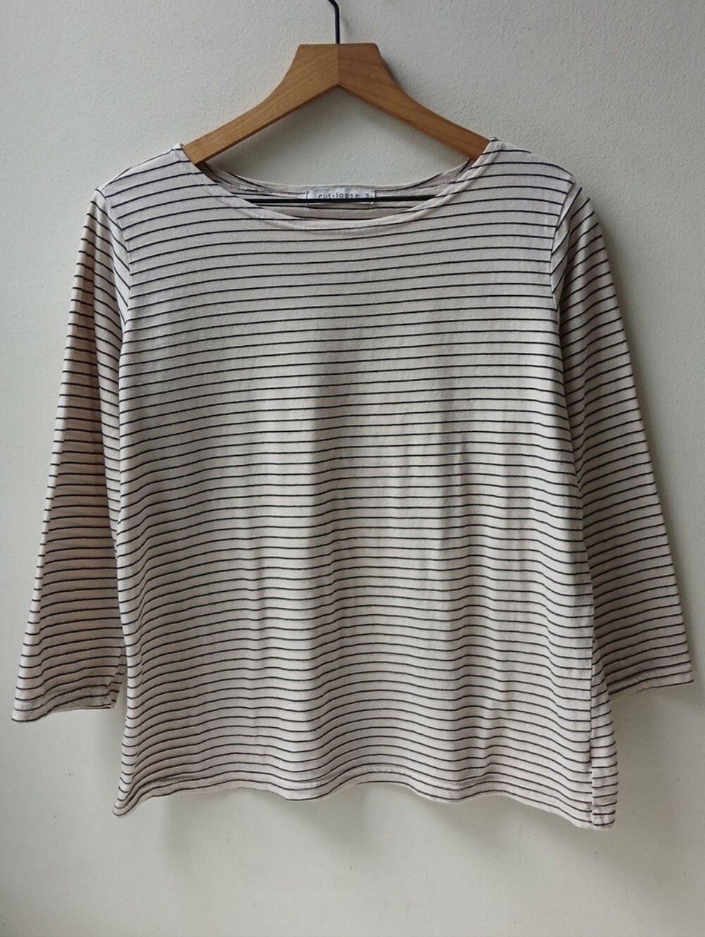 Cut Loose Boatneck Stripe Long Sleeve Tee Women's Medium